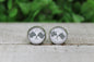 Checkered Flags Glass Stud Earrings