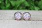 Cubs Baseball Game Day Bow Glass Stud Earrings