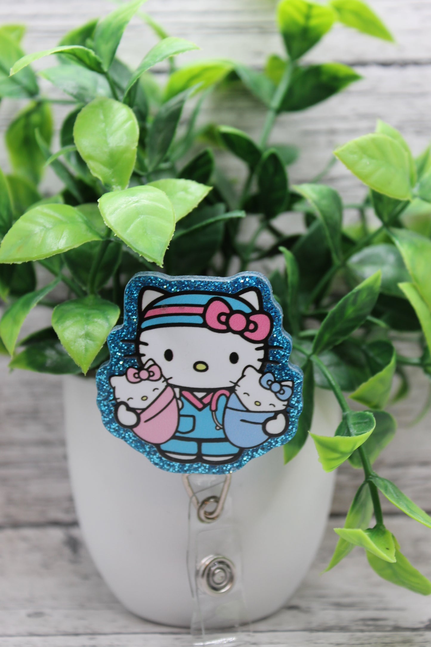 Nursey L&D Nurse Cat Badge Reel