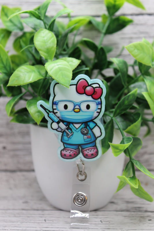 Nurse Cat Badge Reel