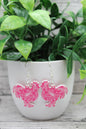 Pink Lily Rooster Dangle Earrings