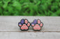 American Flag Paw Print Stud Earrings