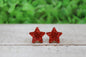 Red Glitter Star Stud Earrings