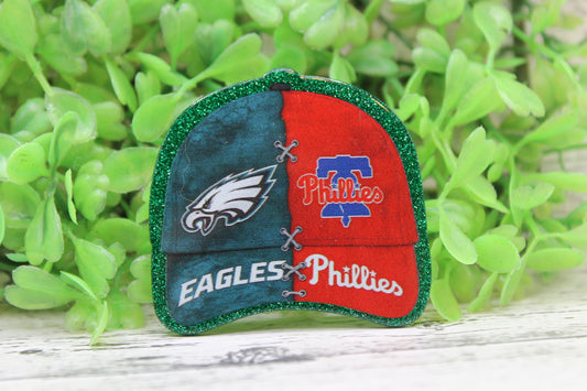 Eagles Football / Phillies Baseball Hat Badge Reel