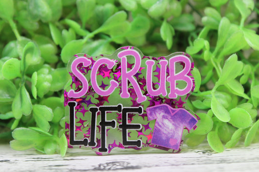 Scrub Life Purple Confetti Badge Reel