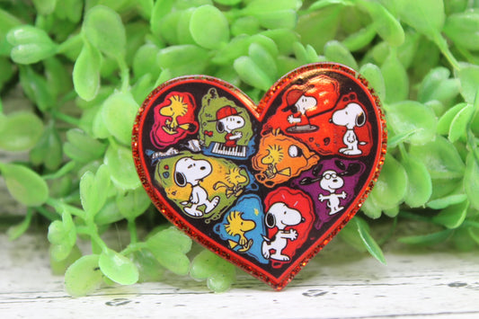 White Dog Heart Collage Badge Reel