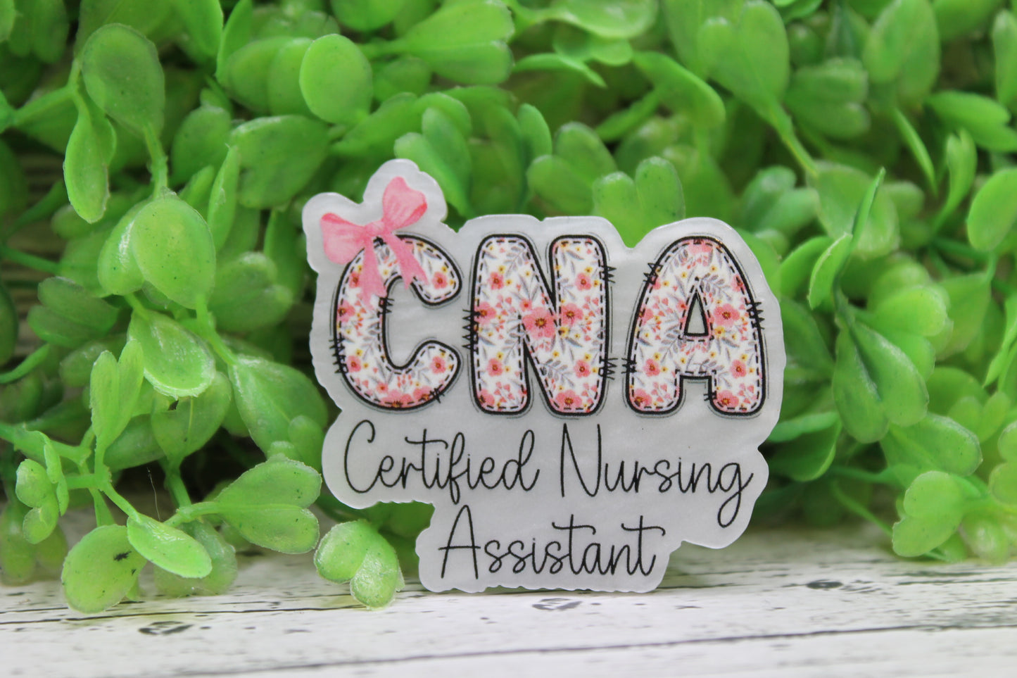 CNA Pink Bow and Floral Badge Reel