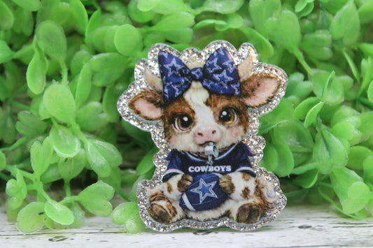 Cowboys Football Cow Badge Reel