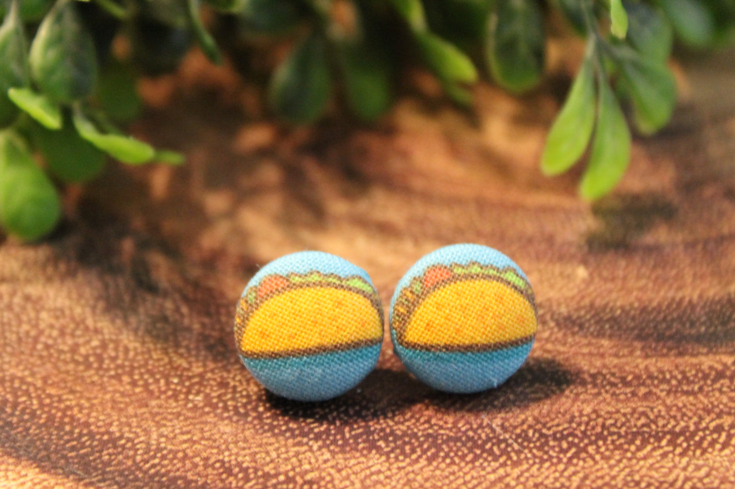 Tacos Fabric Button Stud Earrings