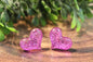 Purple Glitter Hearts Valentine's Day • Stud Earrings