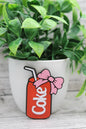 Coke Can Pink Bow 3D Badge Reel