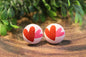 Red & Pink Hearts Button Valentine's Day • Stud Earrings