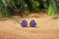 Purple "Mini" Druzy Hearts Valentine's Day • Stud Earrings