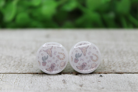 Western Circle Stud Earrings