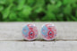 Patriotic Red Gingham Stud Earrings