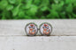 Patriotic Raccoon Glass Stud Earrings
