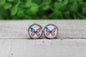 American Flag Butterfly Glass Stud Earrings
