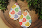 Colorful Conversation Hearts • Single Sided Faux Leather Teardrop Dangle Earrings