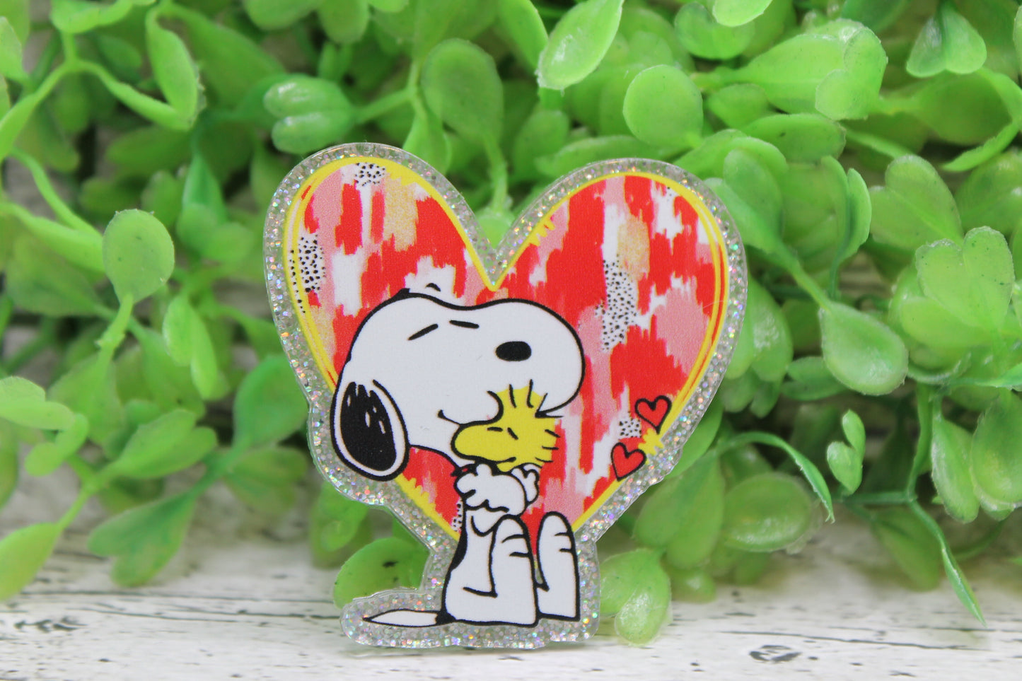 White Dog & Heart Badge Reel