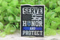 Serve Honor & Protect Blue Line Badge Reel