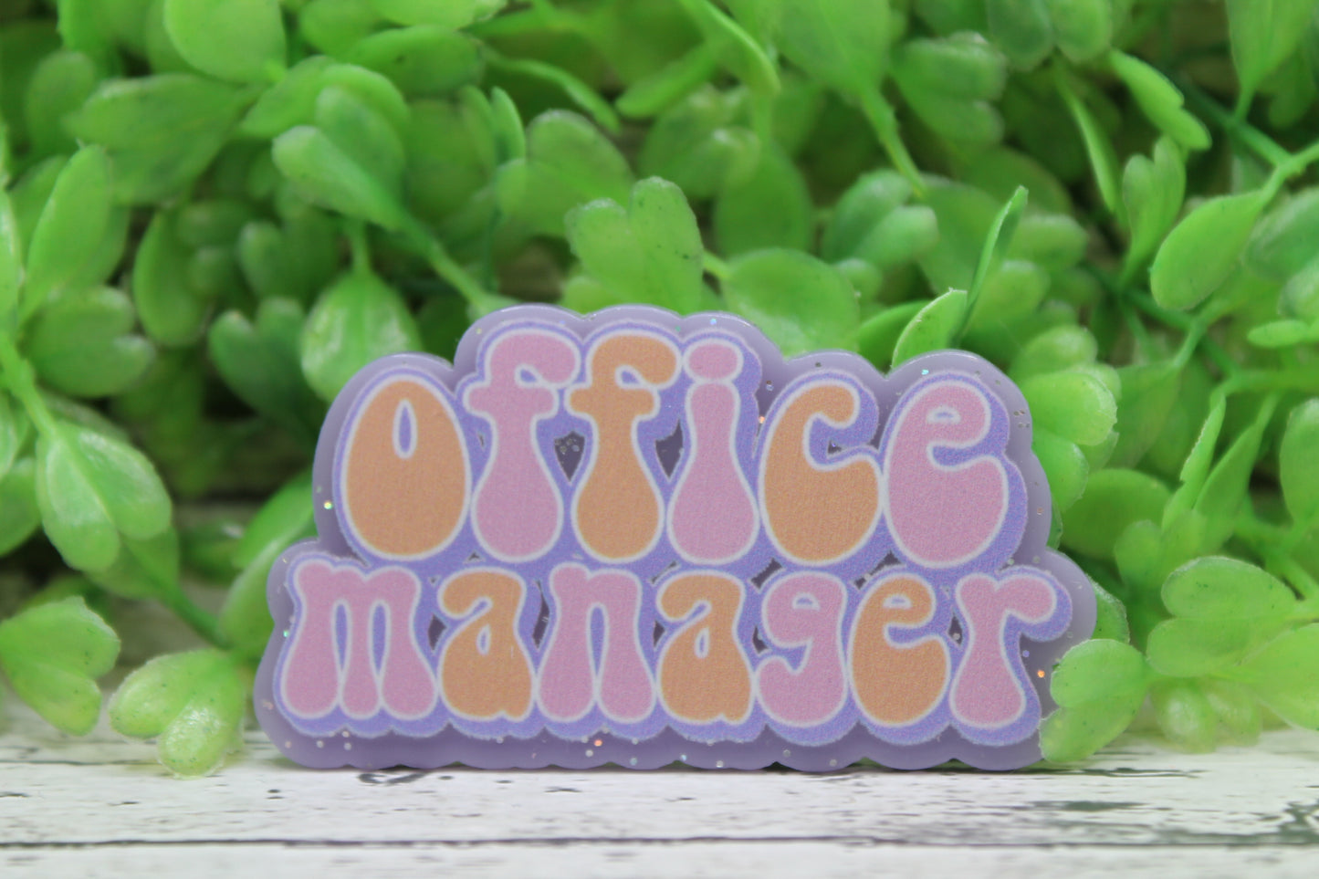 Office Manager Purple Badge Reel