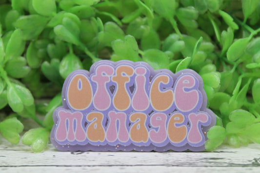 Office Manager Purple Badge Reel