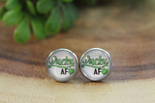 Lucky AF St. Patrick's Day • Stud Earrings