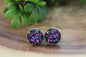 Colorful Feathers Stud Earrings