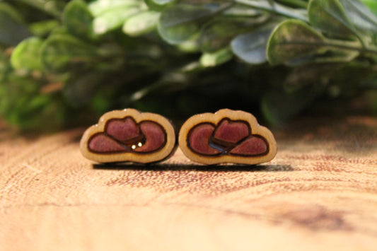 Pink Cowboy Hats Stud Earrings