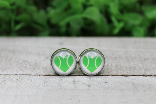 Tennis Heart Stud Earrings