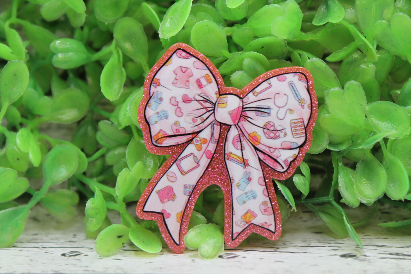 Medical Collage Bow Badge Reel