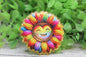Colorful Sunflower Smiley Badge Reel