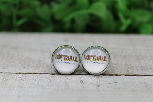 Softball Momma Stud Earrings