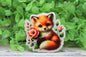 Beautiful Floral Fox Badge Reel