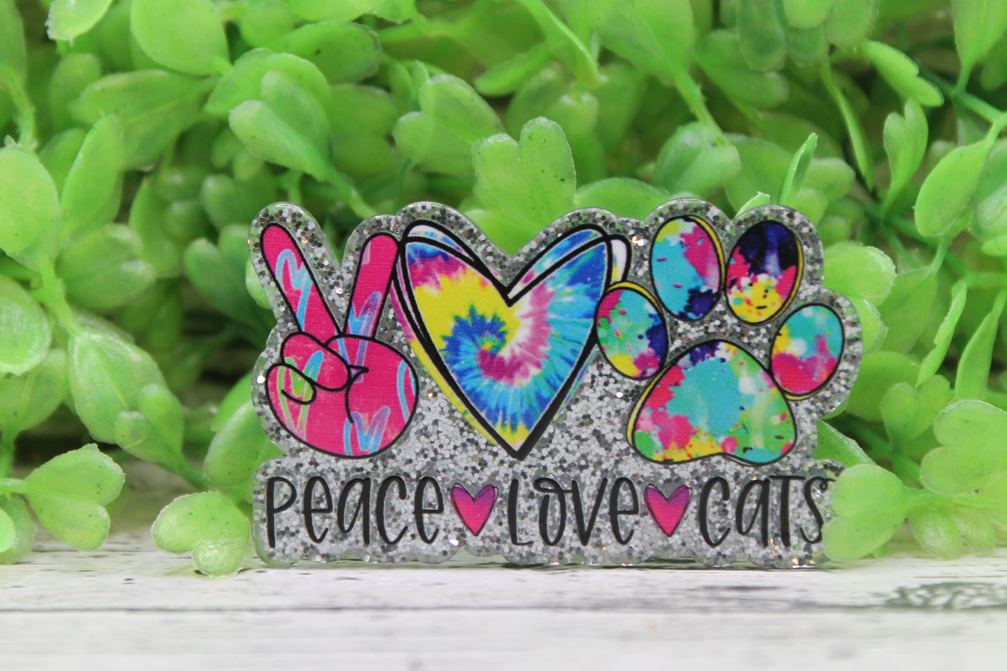 Peace Love Cats Badge Reel
