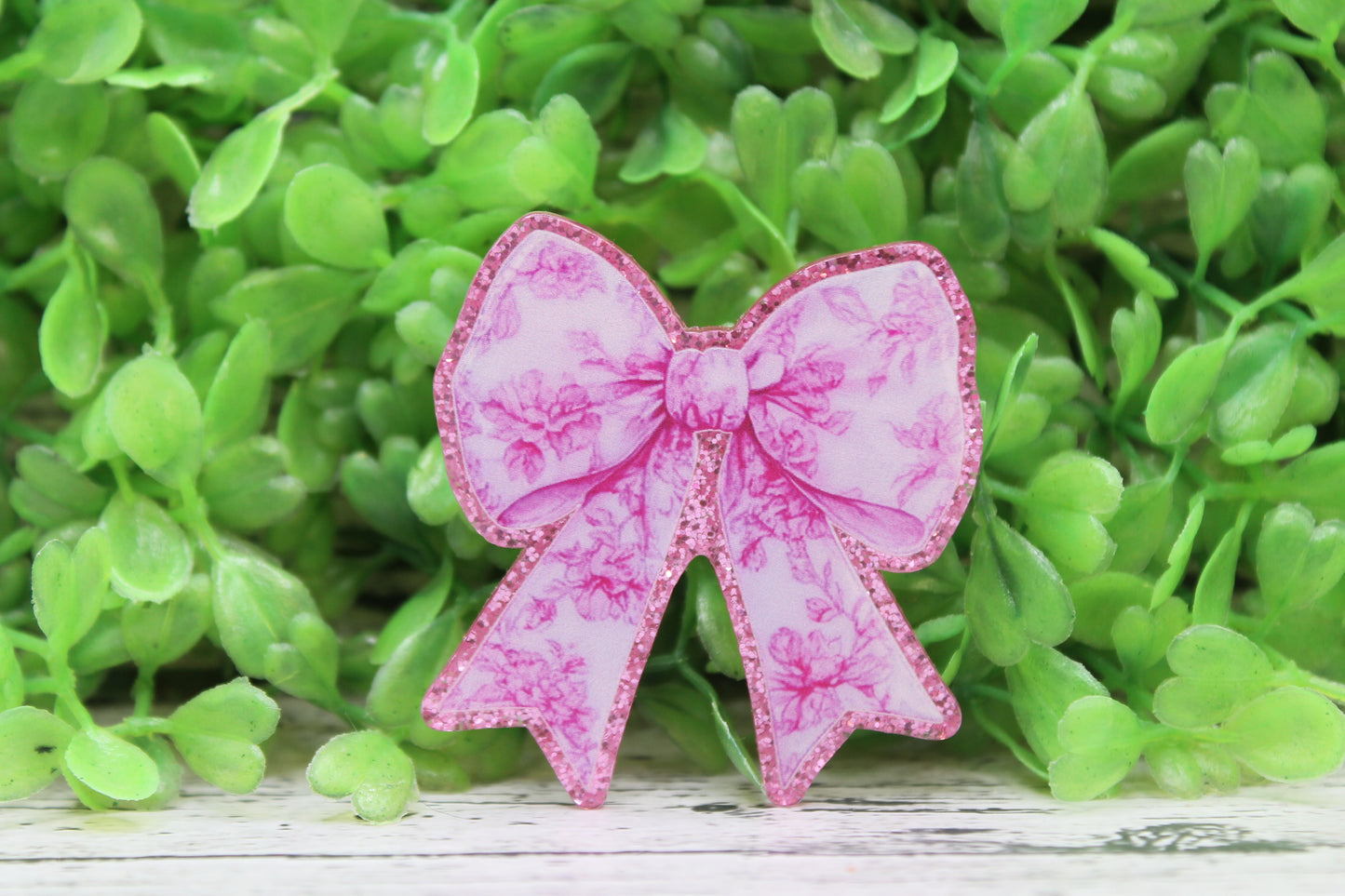 Pink Floral Bow Badge Reel