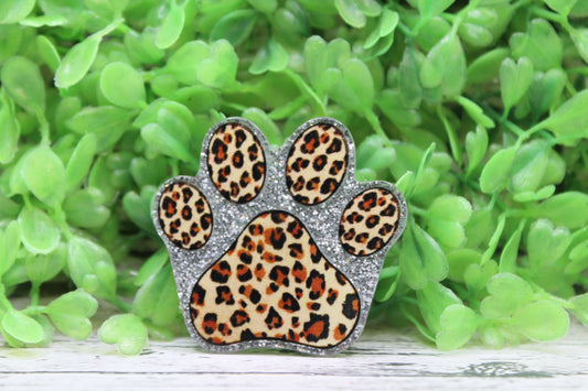 Leopard Paw Print Badge Reel