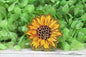 Sunflower with Leopard Center Badge Reel
