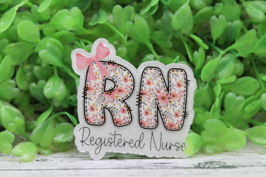RN Pink Floral and Pink Bow Badge Reel