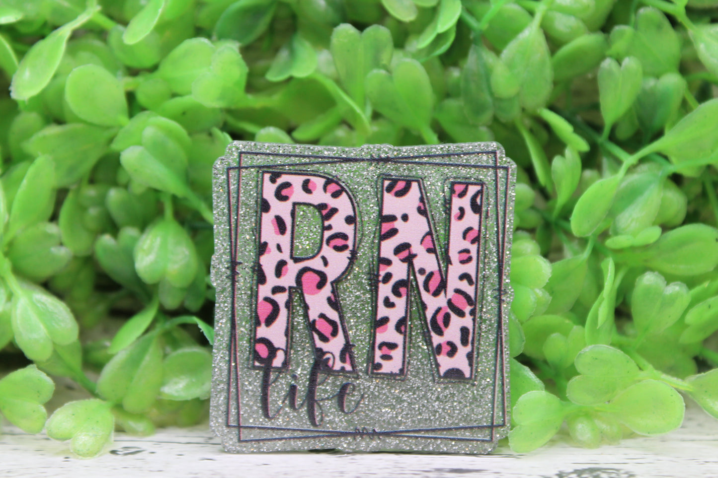 RN Life Pink Leopard Badge Reel