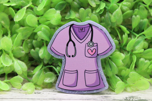 Purple Medical Scrubs Badge Reel