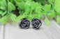 Dark Gray Rose Stud Earrings