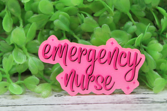 Emergency Nurse Neon Pink Badge Reel