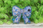 Blue Floral Stethoscope Badge Reel