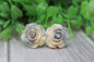 Ivory & Gray Roses Stud Earrings