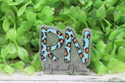 RN Blue Leopard Badge Reel