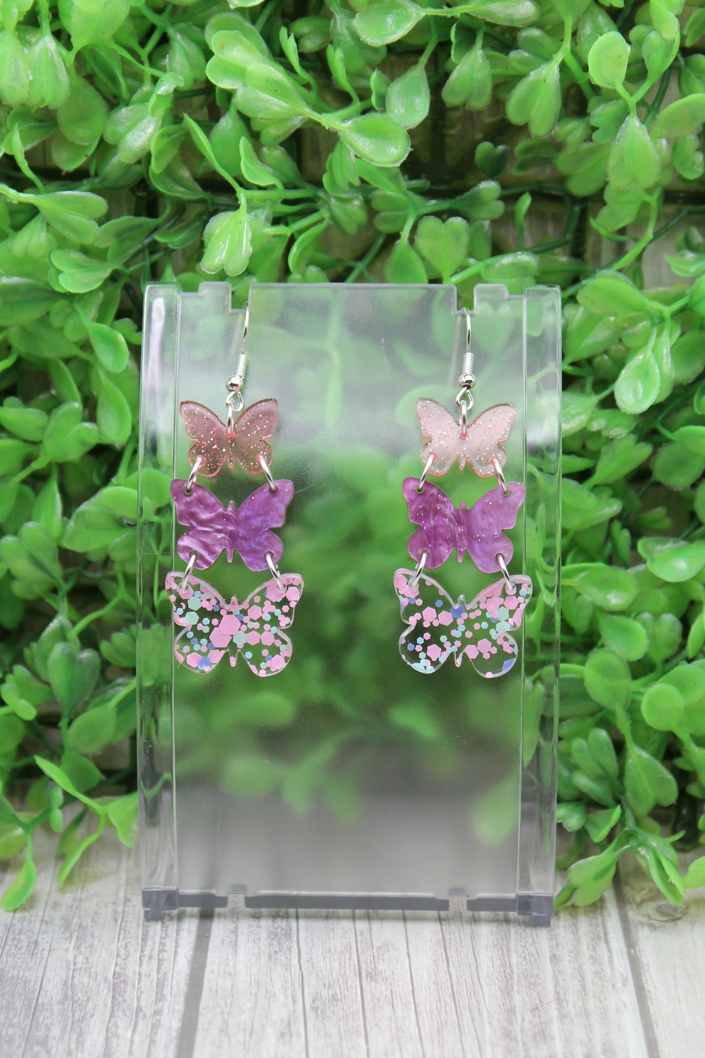 Spring Butterfly Trio Dangle Earrings