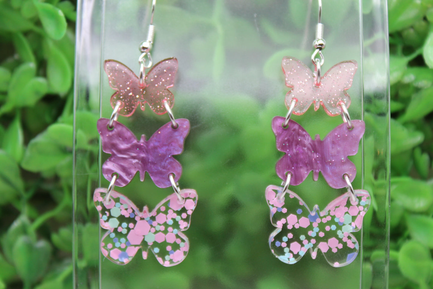 Spring Butterfly Trio Dangle Earrings