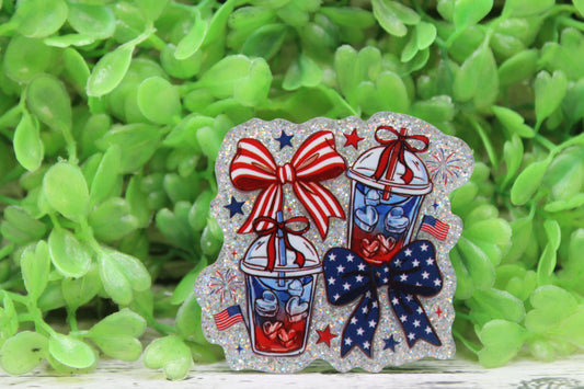 Patriotic Bows & Drinks Badge Reel
