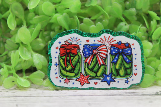 Patriotic Pickle Jar Trio Badge Reel